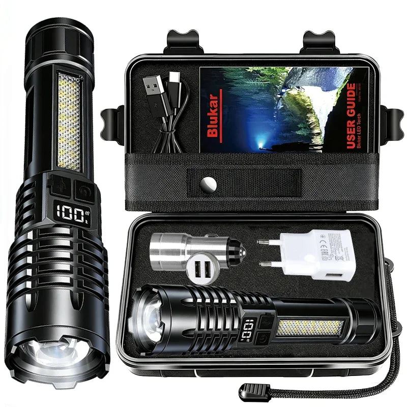 Rechargeable LED 100000l M Bright Flashlight - S435-A Set
