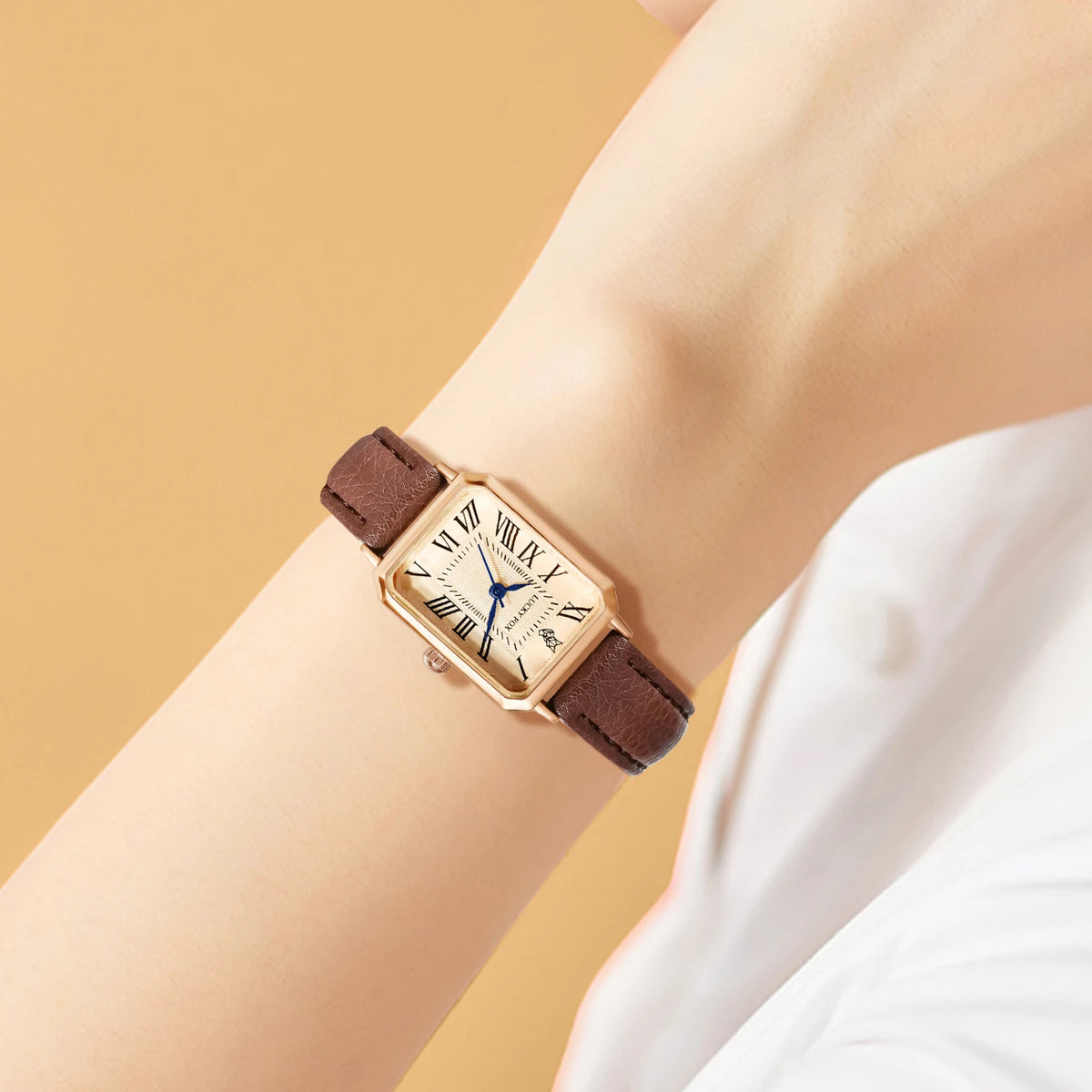 Retro Square Women's Watch Leather Strap