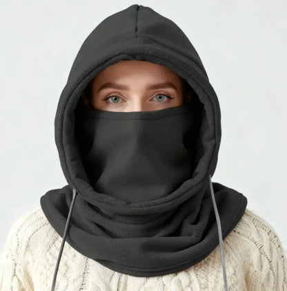Knit Balaclava Hood with Drawstring