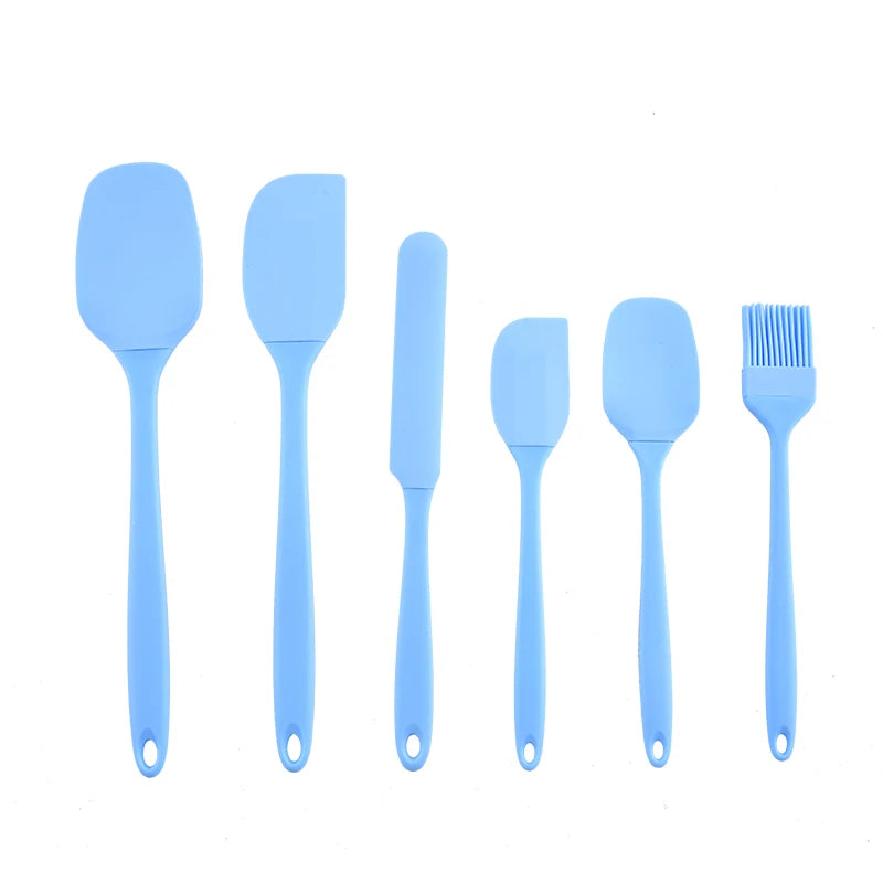 Silicone Kitchenware 6-piece Cream Scraper - Blue Baking Set