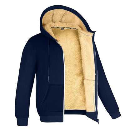 Sherpa-Lined Zip Hoodie Jacket