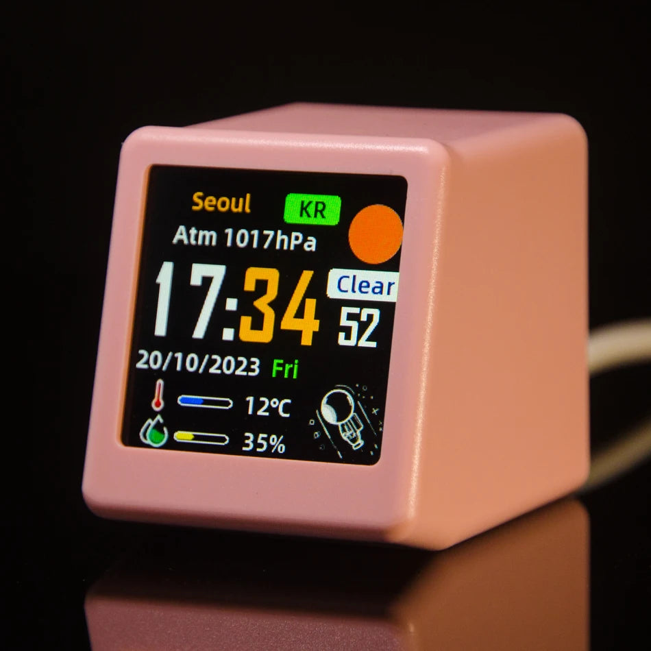 Geekmagic Cool Wifi Desktop Weather - Ultra-Pink