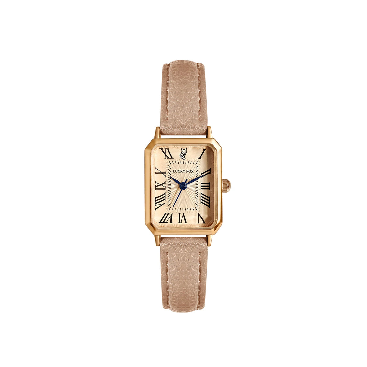 Retro Square Women's Watch Leather Strap - Khaki