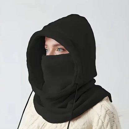 Knit Balaclava Hood with Drawstring