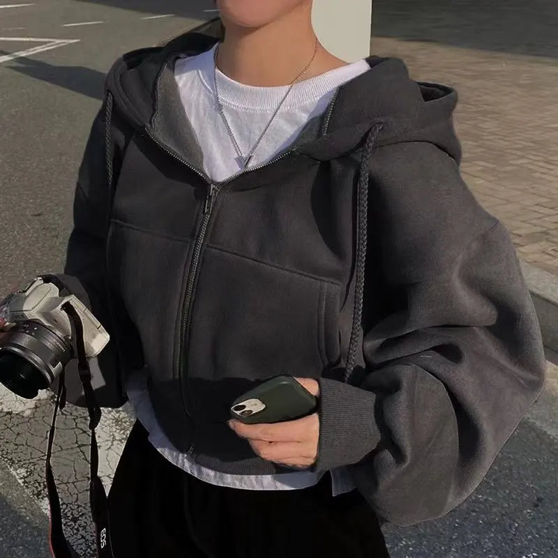 Women's Fleece-Lined Cropped Hoodie