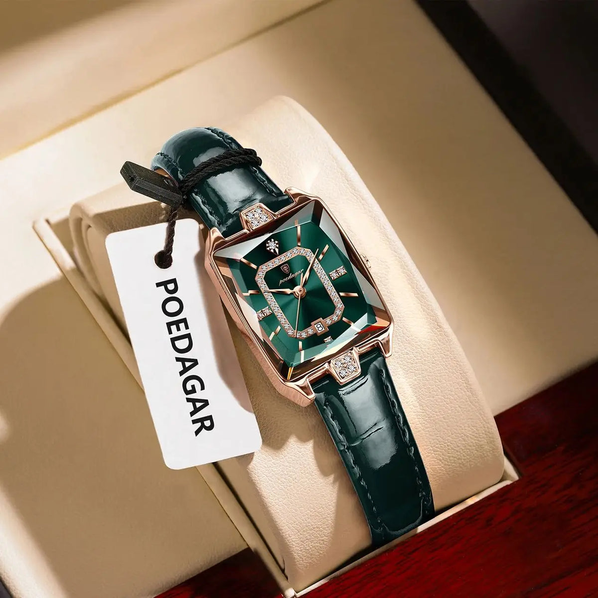 POEDAGAR Rectangle Women's Watch Rose Gold - Photo 1