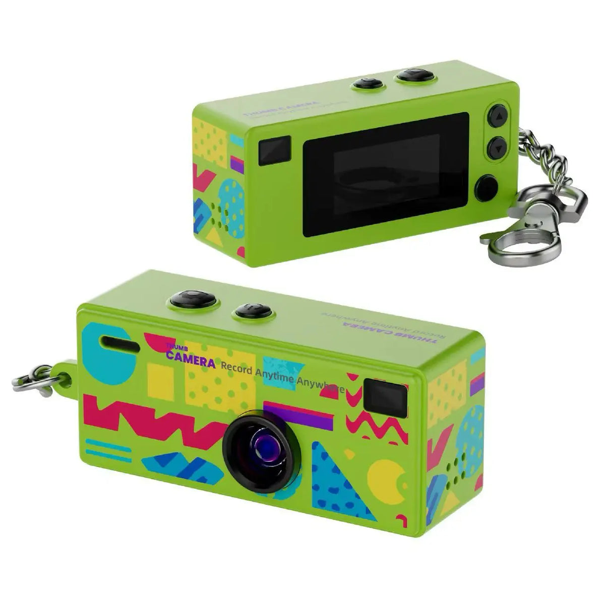Ourlife Digital Camera Keychain Retro - Cyan