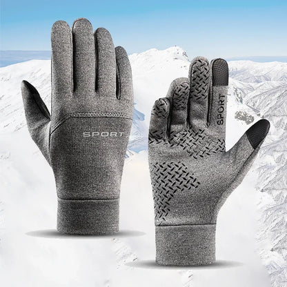 Windproof Touchscreen Sports Gloves - Gray