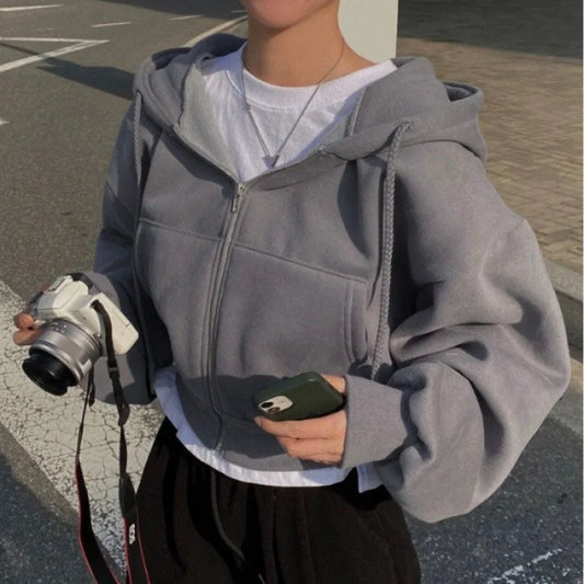 Women's Fleece-Lined Cropped Hoodie