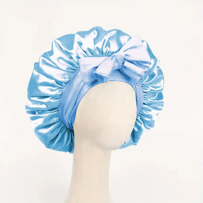 Satin Bonnet Silk Adjustable Bonne - Sky Blue