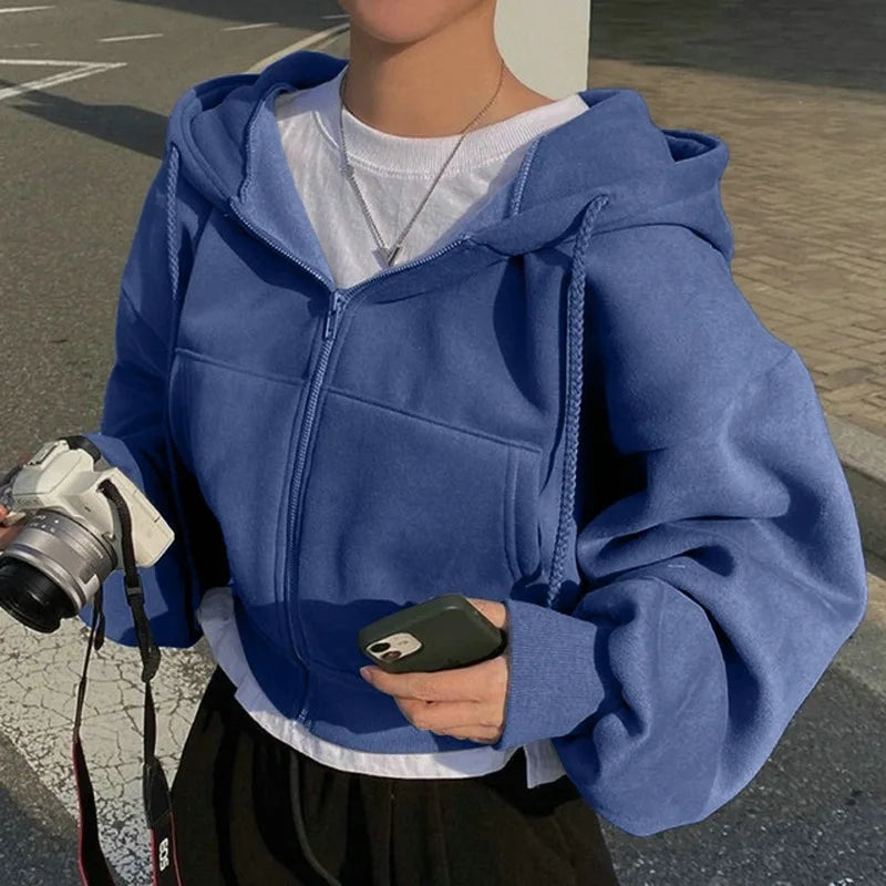 Women's Fleece-Lined Cropped Hoodie