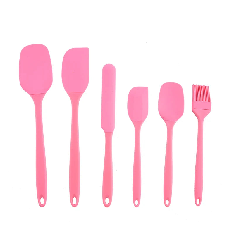 Silicone Kitchenware 6-piece Cream Scraper - Pink Baking Set