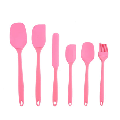 Silicone Kitchenware 6-piece Cream Scraper - Pink Baking Set