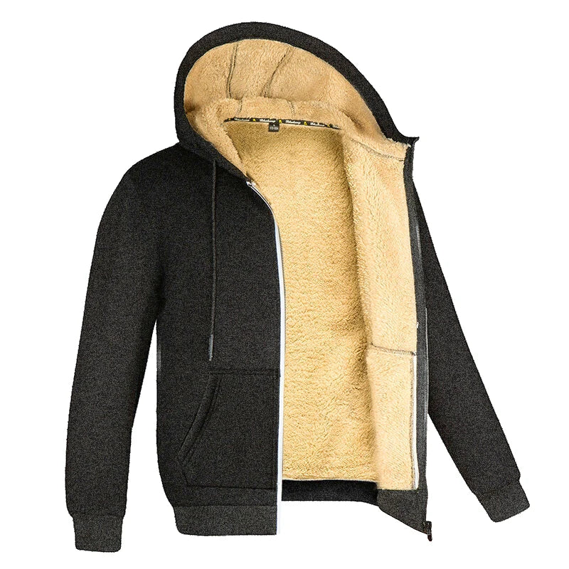 Sherpa-Lined Zip Hoodie Jacket