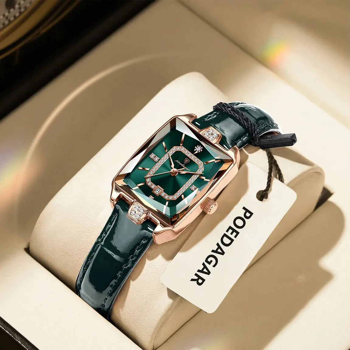 POEDAGAR Rectangle Women's Watch Rose Gold - Photo 2