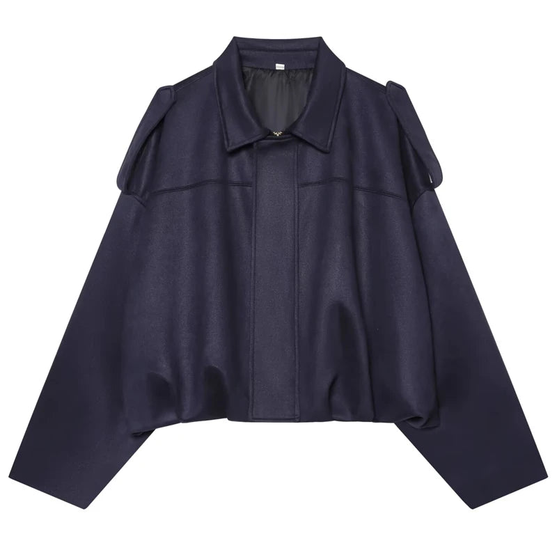 Women's Faux Suede Lapel Bomber - M