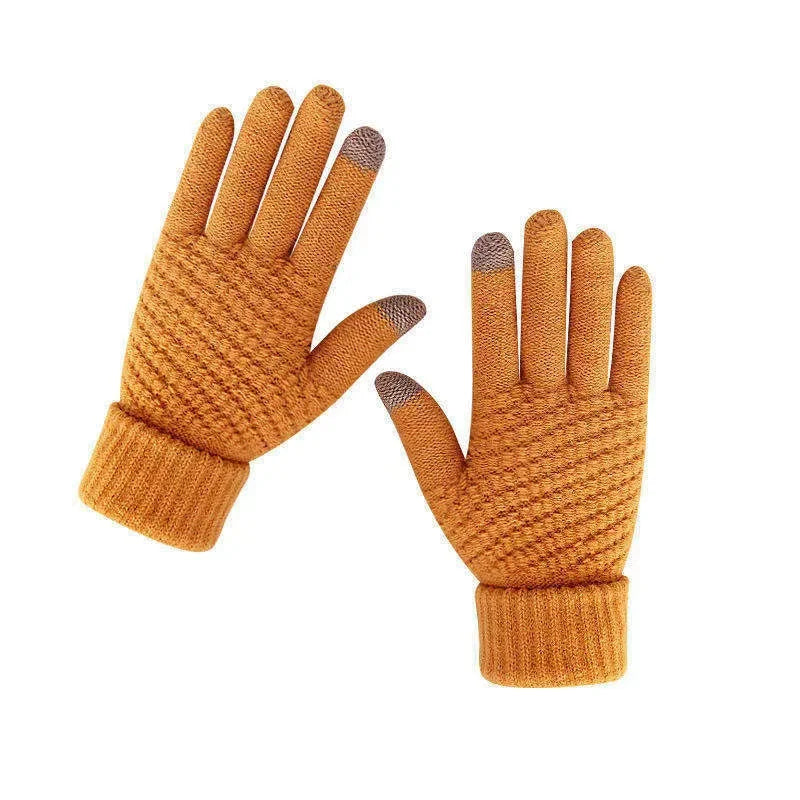 Knit Touchscreen Gloves - Orange