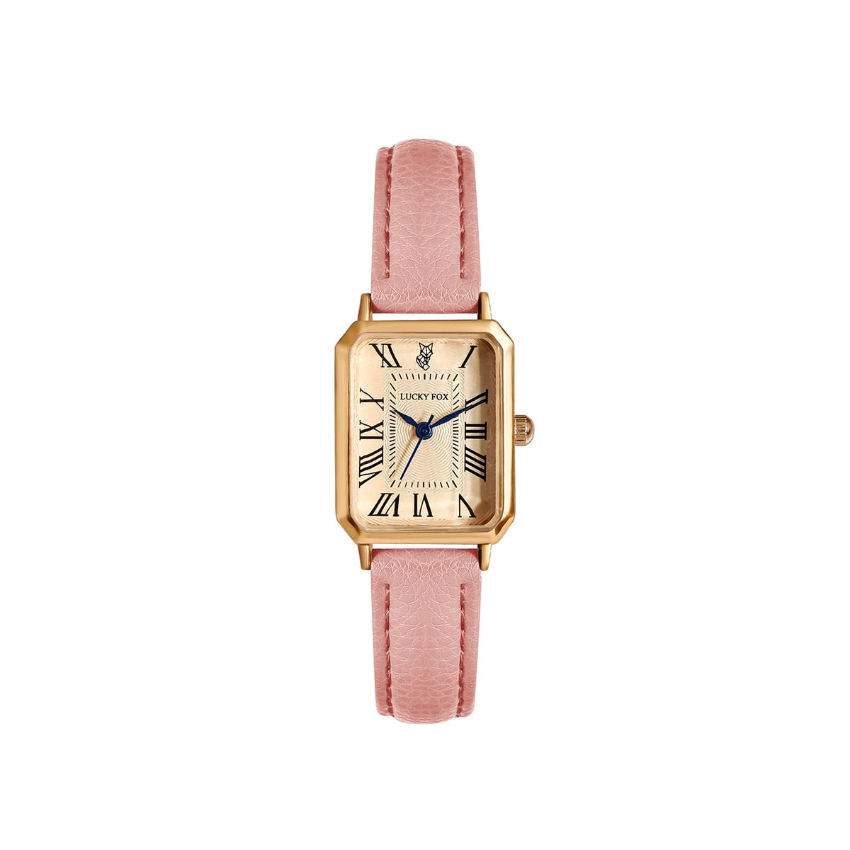 Retro Square Women's Watch Leather Strap - Pink