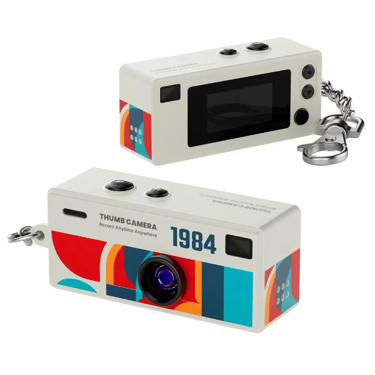 Ourlife Digital Camera Keychain Retro - White