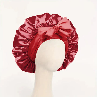 Satin Bonnet Silk Adjustable Bonne - Red