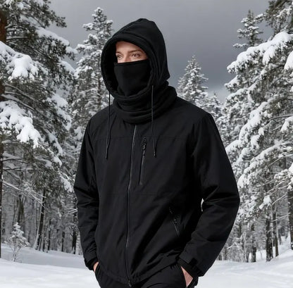 Knit Balaclava Hood with Drawstring