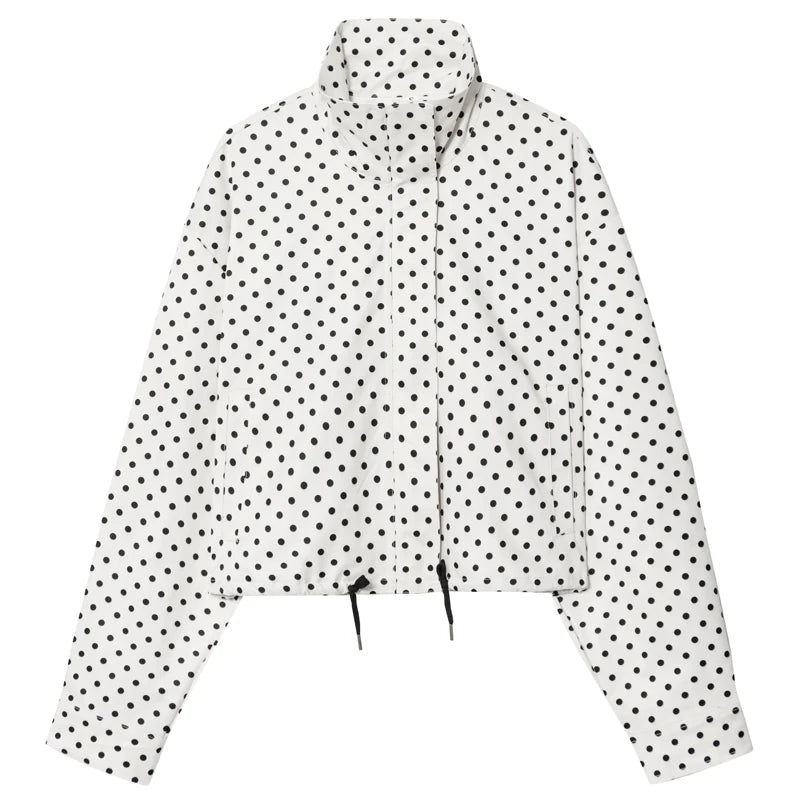 Women's Polka Dot Bomber Jacket - Jacket
