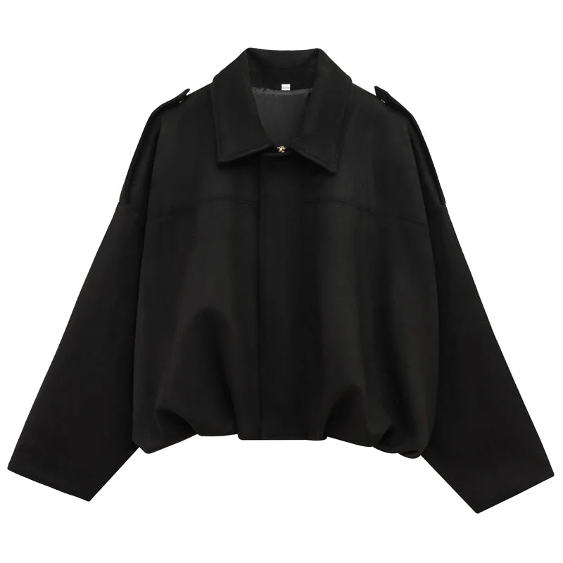 Women's Faux Suede Lapel Bomber - XS