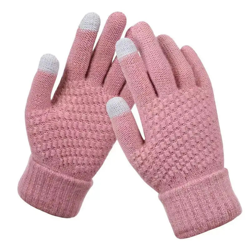 Knit Touchscreen Gloves - Pink
