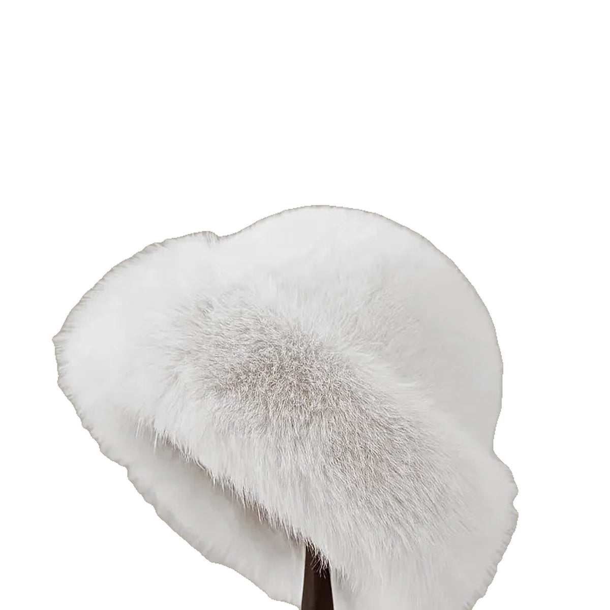 FluffCap Faux Fur Bucket Hat - White
