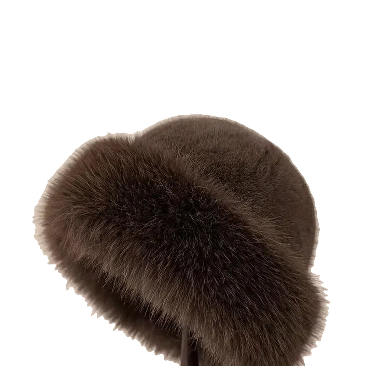 FluffCap Faux Fur Bucket Hat - Brown