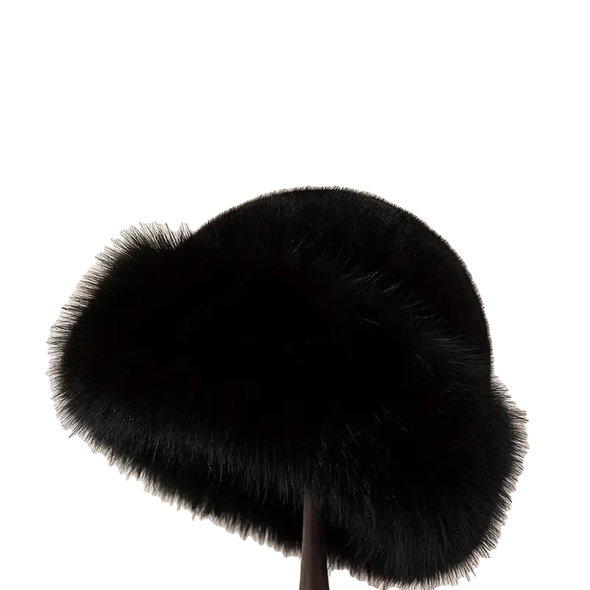 FluffCap Faux Fur Bucket Hat - Black