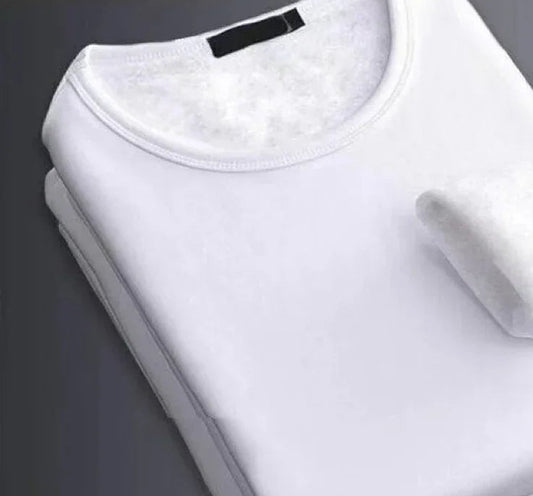 Men's Velvet-Lined Thermal Top - White
