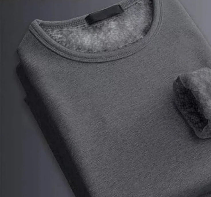 Men's Velvet-Lined Thermal Top - Dark Gray