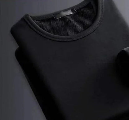 Men's Velvet-Lined Thermal Top - Black