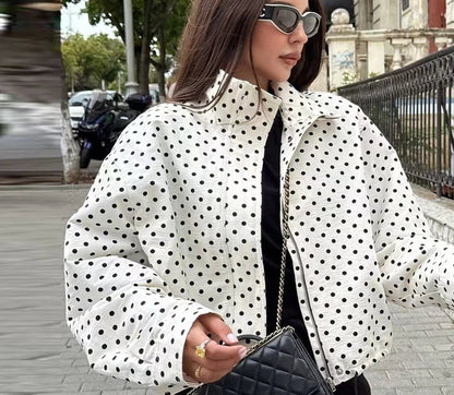 Women's Polka Dot Bomber Jacket