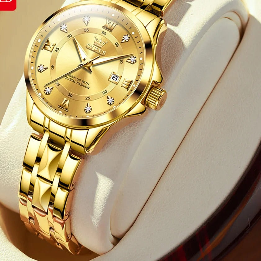 OLEVS 2906 Roman Numeral Bracelet Watch - Women's All Gold