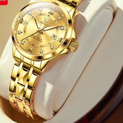 OLEVS 2906 Roman Numeral Bracelet Watch - Women's All Gold