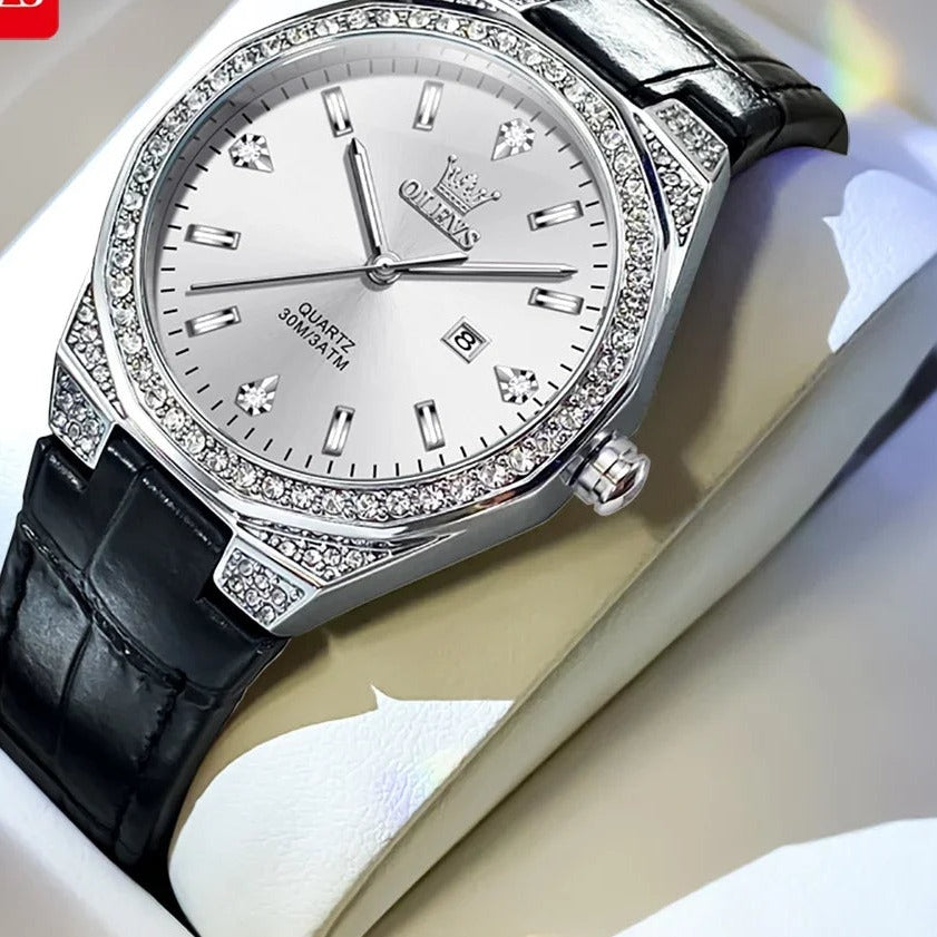 OLEVS 5606 Women's Crystal Bezel Watch