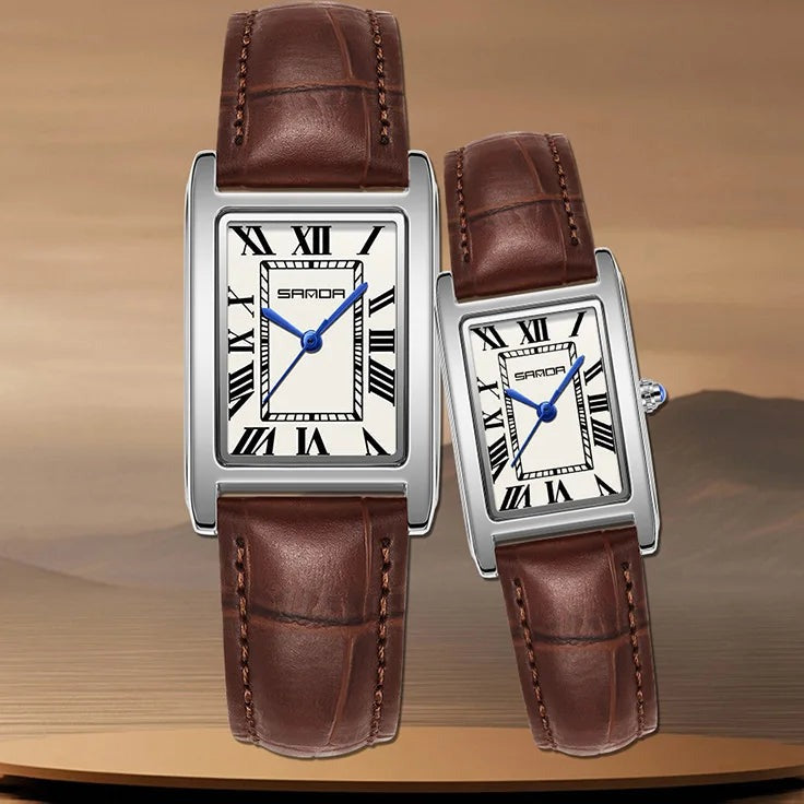 SANDA Vintage Leather Strap Watch