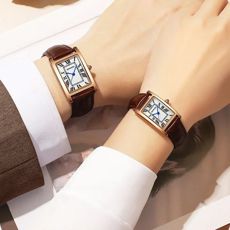 SANDA Vintage Leather Strap Watch